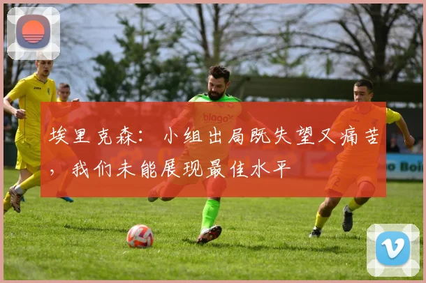 埃里克森：小组出局既失望又痛苦，我们未能展现最佳水平